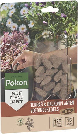 Pokon Bio Voedingskegels - Terras- & Balkonplanten - 120 dagen voeding - 15 stuks