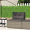 vidaXL - Tuinmiddenbank - met - kussens - poly - rattan - grijs