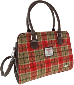 Handtas Findhorn Rood Groen Tartan - Stevig - Draagband - Harris Tweed - Glen Appin of Scotland