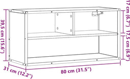 vidaXL - Tv-meubel - 80x31x39,5 - cm - bewerkt - hout - en - metaal - zwart