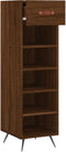 vidaXL - Schoenenkast - 30x35x105 - cm - bewerkt - hout - bruin - eikenkleur
