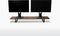 Oakywood Desk Shelf - Massief Walnoot / Zwart - Echt Hout Dual Monitor Standaard Beeldschermverhoger Clean Desk Ergonomisch Stijlvol