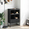 vidaXL - Hoge - kast - 68x39x111,5 - cm - staal - zwart