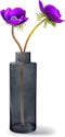 Jodeco Bloemenvaas Willem - transparant smoke glas - 11,5 x 26 cm - fles vorm vaas