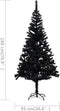 vidaXL - Kunstkerstboom - met - verlichting - en - kerstballen - 180 - cm - PVC - zwart