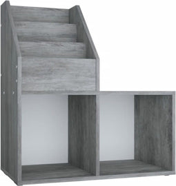 vidaXL - Kindertijdschriftenrek - 71x30x78,5 - cm - bewerkt - hout - betongrijs
