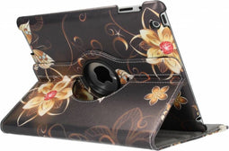 Tablet Hoes Geschikt voor iPad 2 (2011) 9.7 inch /iPad 3 (2012) 9.7 inch / iPad 4 (2012) 9.7 inch - 360° Draaibare Design Bookcase - Meerkleurig /Butterfly Flowers
