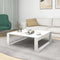 vidaXL - Salontafel - 100x100x35 - cm - bewerkt - hout - hoogglans - wit