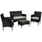 Juskys Fort Myers - Loungeset - Polyrotan - 4 zitplaatsen - Grijs/Wit