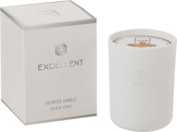 J-Line geurkaars Excellent - Golden Honey - glas - wit - small - 50U