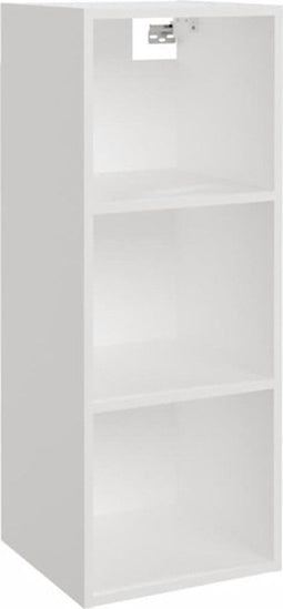vidaXL Wandkast - 34,5x32,5x90 cm - bewerkt hout - hoogglans wit