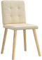 vidaXL - Eetkamerstoelen - 2 - st - stof - crèmekleurig