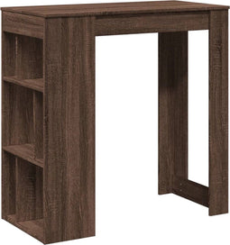 vidaXL - Bartafel - met - rekken - 102x50x103,5 - cm - bewerkt - hout - bruin - eiken