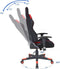 Gamestoel Thomas - bureaustoel racing gaming stijl - stof bekleding - zwart rood