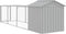 vidaXL - Hondenhok - met - dak - 117x405x123 - cm - staal - lichtgrijs