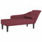 Chaise longue met kussens stof wijnrood