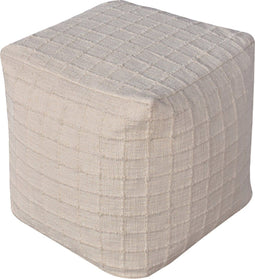 Poef Ivoor - Stof & Textiel - 40x40x40cm - Poef Guna - House Nordic