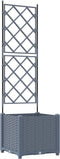 vidaXL - Tuinbak - met - Trellis - Lichtgrijs - 40x40x143 - cm