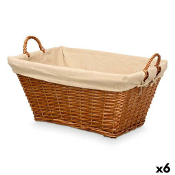 Mand Kipit HX31038 Natuurlijk Polyester vlechtwerk Stof 50 % katoen 65 x 35 x 43 cm (6 Stuks)