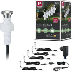 Paulmann MicroPen II - Plug & Shine LED-grondinbouwlamp - 5x0,2W IP67 3000K Zilver (5 stuks)