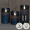 Anna’s Collection LED stompkaarsen - set van 3 - afstandsbediening - metallic blauw (3 stuks)