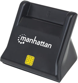 Manhattan 102025 - USB-Smartcard/SIM Chipkaartlezer - Veilige gegevensoverdracht - Zwart