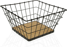 Fruitschaal Versa Ziverachtig Zwart Hout Staal (26 x 14 x 26 cm)