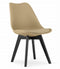 Eetkamerstoel beige - 2 stuks - 82x49 cm - beukenhouten poten