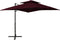 vidaXL - Zweefparasol - met - dubbel - dak - 250x250 - cm - bordeauxrood