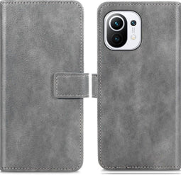 iMoshion Hoesje Geschikt voor Xiaomi Mi 11 Hoesje Met Pasjeshouder - iMoshion Luxe Bookcase - Grijs