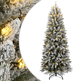 vidaXL - Kunstkerstboom - met - 150 - LED's - en - sneeuw - 120 - cm