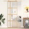 vidaXL - Schuifdeur - 76x205 - cm - helder - ESG-glas - en - aluminium - goudkleurig
