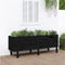 vidaXL - Plantenbak - verhoogd - 160x50x57 - cm - massief - grenenhout - zwart