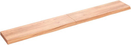 vidaXL - Wastafelblad - 220x30x6 - behandeld - massief - hout - lichtbruin