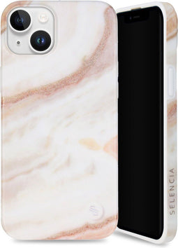Selencia iPhone 15 Plus - Backcover - 100% gerecycled - Wit Marmer