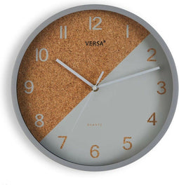 Muurklok Versa Cork Grijs Plastic 4,5 x 30 x 30 cm