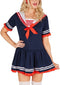 Dressforfun Marinedame - Vrouwenkostuum - Jurk en hoed - Blauw
