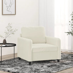 Fauteuil 60 cm fluweel crèmekleurig