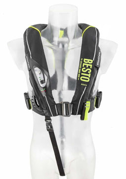 Besto Ultimate Backtow 300N MH - Automatisch reddingsvest - BackTow-technologie - Zwart/geel