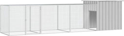 vidaXL - Kippenhok - 400x91x100 - cm - gegalvaniseerd - staal - grijs