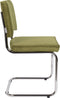Zuiver Ridge Rib Eetkamerstoelen Groen - Set van 2