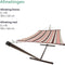 Vita5 Hangmat met Standaard en Spreidstok – 2 Persoons – Afneembaar kussen – Weerbestendig – Mokka