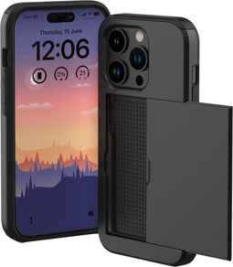 imoshion Hoesje Geschikt voor iPhone 15 Pro Hoesje - Ruimte voor 2 pasjes - imoshion Backcover met pasjeshouder - Zwart