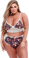 Baci - Grey Floral & Lace Bra Set S/M