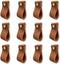 12-delige set leren handgrepen, leren knoppen, deurknoppen voor ladekast, kledingkast, keukenkasten, kastknoppen, meubelgrepen, leren lus, met schroeven, upgrade meubels - bruin