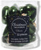 12 Glazen hartjes 40 mm dennen groen