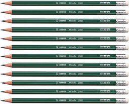 12 grafiet potlood HB met gum stabilo