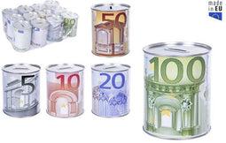 12 Metalen spaarpot eurobiljet 10x12cm