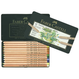 12 PITT pastelpotloden Faber-Castell in metaal etui