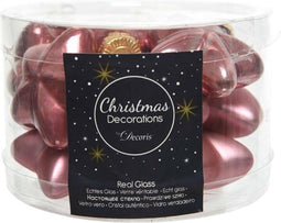 12 stuks glazen sterren, 4 cm fluweelroze